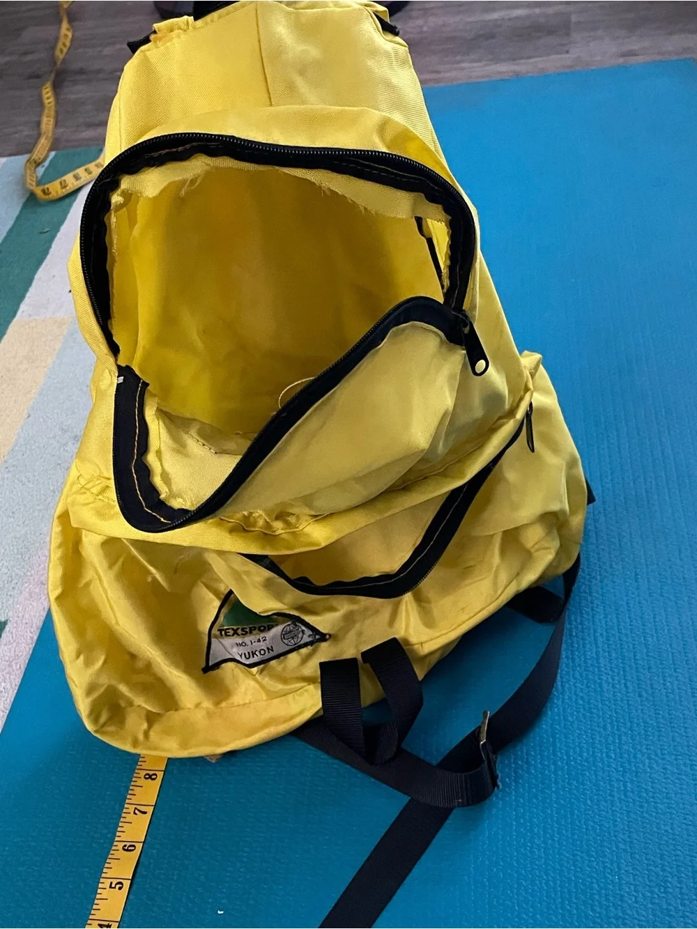 Vintage Neon Yellow TexSport Yukon 2 Pocket Small Backpack